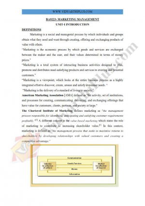 Marketing Management Premium Lecture Notes - Vidhaya Edition
